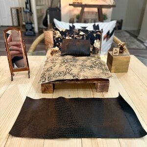 Miniature Bedroom Dollhouse Furniture Accessories Set